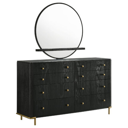 Arini 8-drawer Dresser with Mirror Black product image