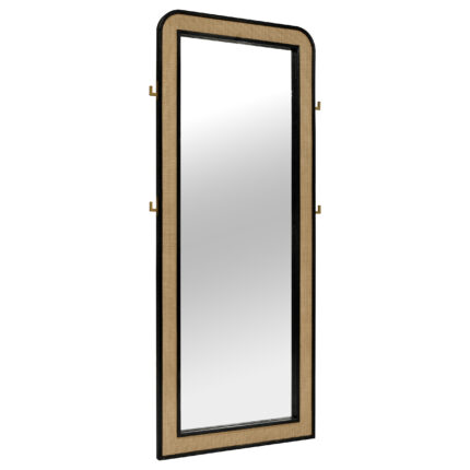 Arini Cane Weave Full Length Standing Floor Mirror Black product image