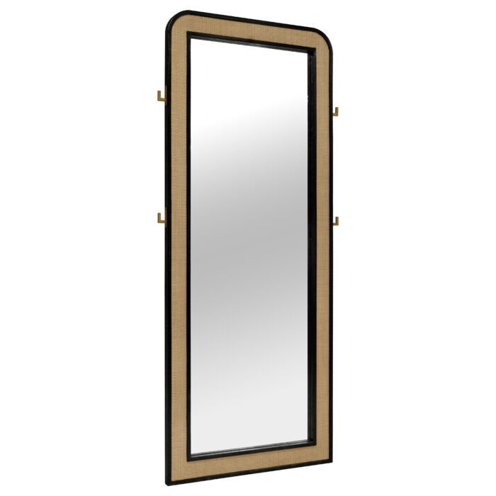 Arini Cane Weave Full Length Standing Floor Mirror Black product image