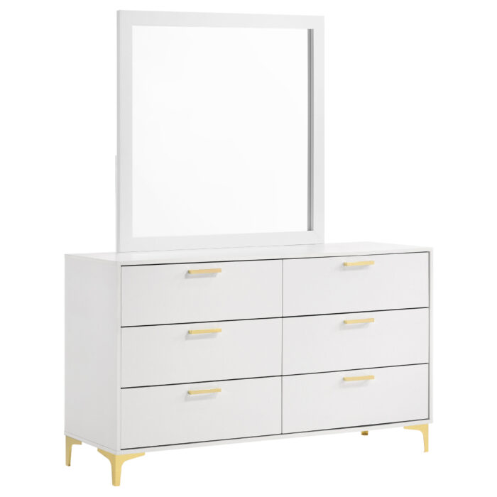 Kendall 6-drawer Dresser with Mirror White product image
