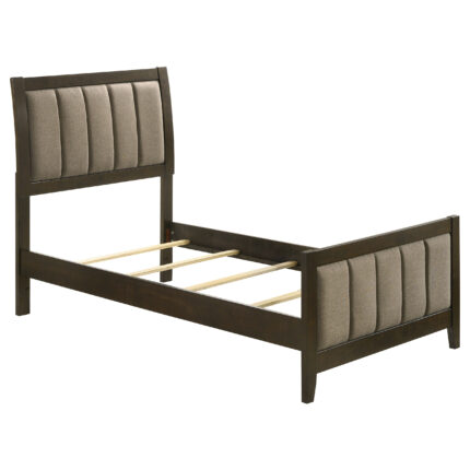 Wilkes 51-inch Upholstered Twin Bed Dark Cocoa product image