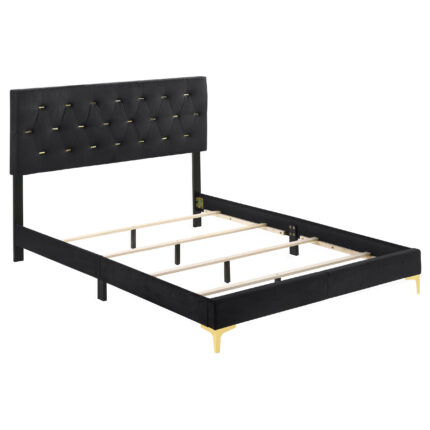 Kendall Upholstered California King Panel Bed Black product image