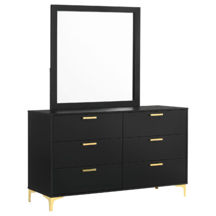 Kendall 6-drawer Dresser with Mirror Black product image