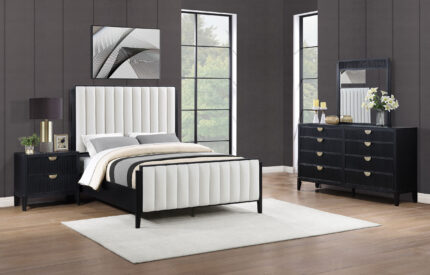 Brookmead 4-piece Upholstered Cal King Bedroom Set Black product image