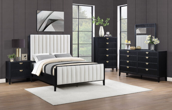 Brookmead 5-piece Upholstered Cal King Bedroom Set Black product image