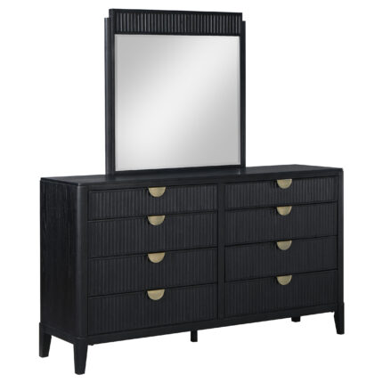 Brookmead 8-drawer Dresser with Mirror Black product image