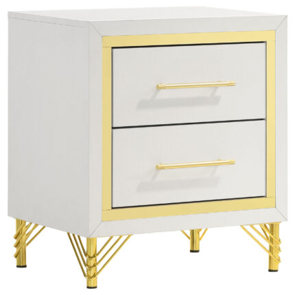 Lucia 2-drawer Nightstand Bedside Table White product image