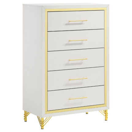 Lucia 5-drawer Bedroom Chest of Drawers White product image