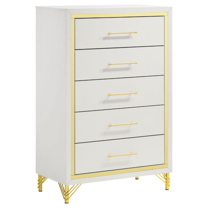 Lucia 5-drawer Bedroom Chest of Drawers White product image