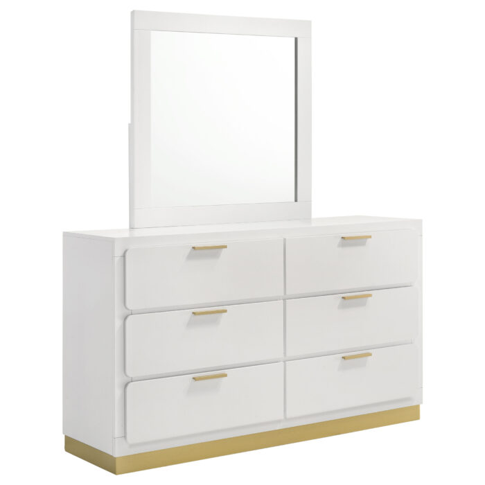 Caraway 6-drawer Dresser with Mirror White product image