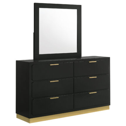 Caraway 6-drawer Dresser with Mirror Black product image