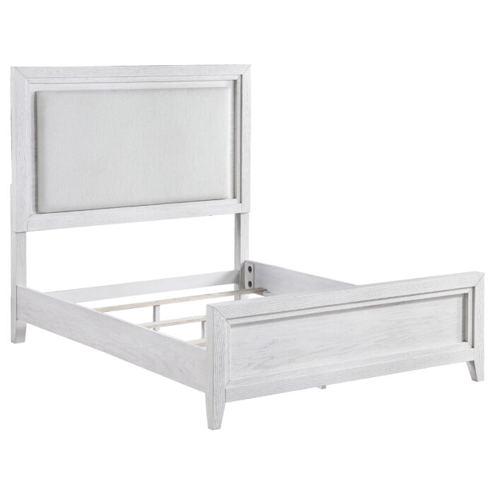 Marielle Queen Upholstered Panel Bed Distressed White product image