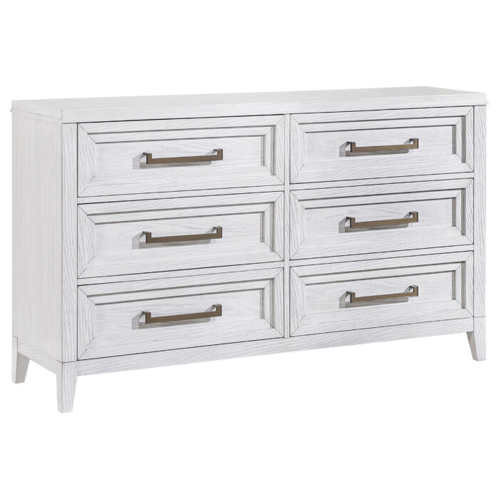 Marielle 6-drawer Bedroom Dresser Distressed White product image