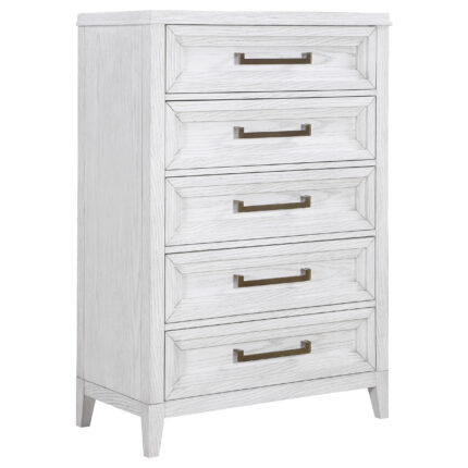Marielle 5-drawer Bedroom Chest Distressed White product image