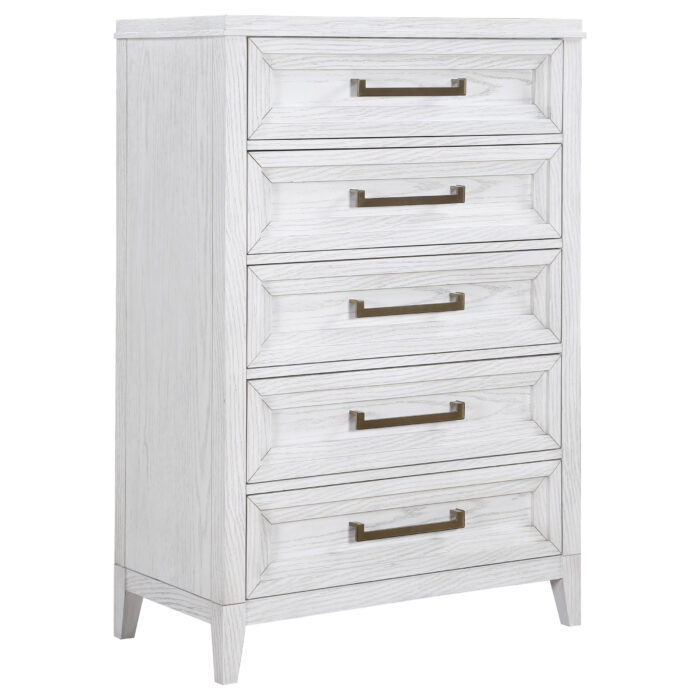 Marielle 5-drawer Bedroom Chest Distressed White product image