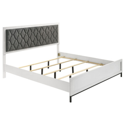 Sonora Eastern King Upholstered Panel Bed White product image