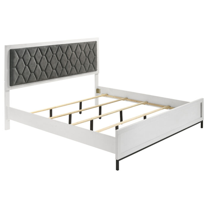 Sonora Eastern King Upholstered Panel Bed White product image