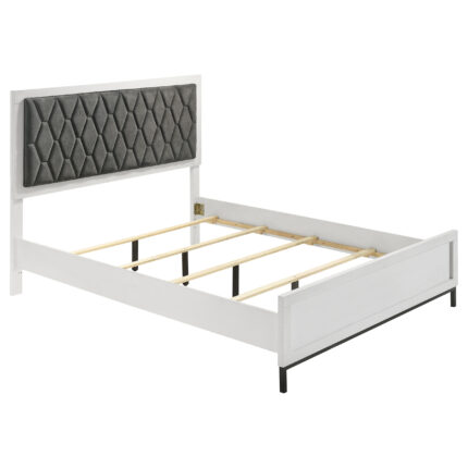 Sonora Queen Upholstered Panel Bed White product image