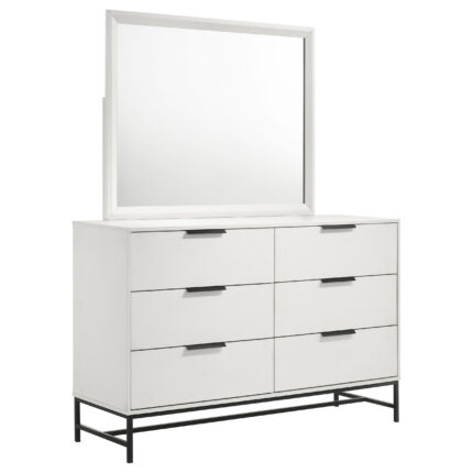 Sonora 6-drawer Dresser with Mirror White product image