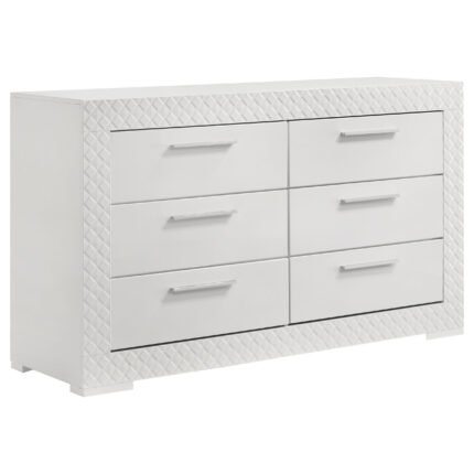 Ives 6-drawer Dresser Cabinet White High Gloss product image