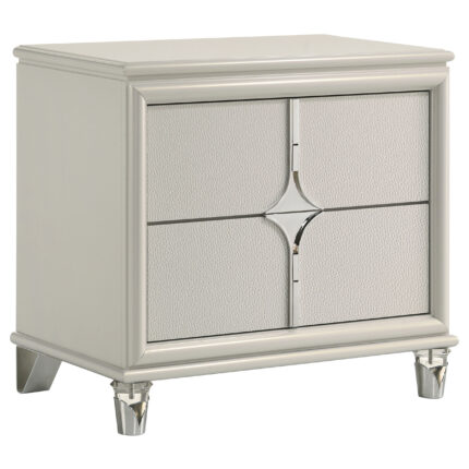 Olivia 2-drawer Nightstand Bedside Table Pearl White product image