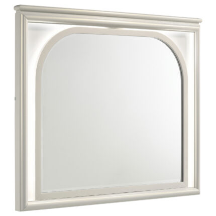 Olivia LED Dresser Mirror Pearl White product image