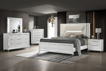 Marmore 5-piece Queen Bedroom Set White product image