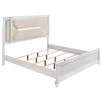 Marmore 64-inch Queen Panel Bed LED Headboard White product image