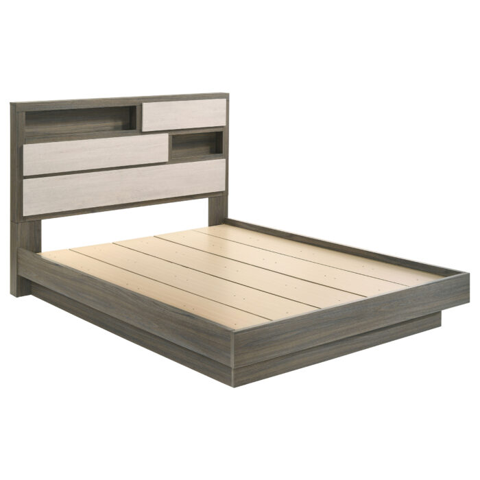 Fenwick California King Bed Bookcase Headboard Grey Oak product image