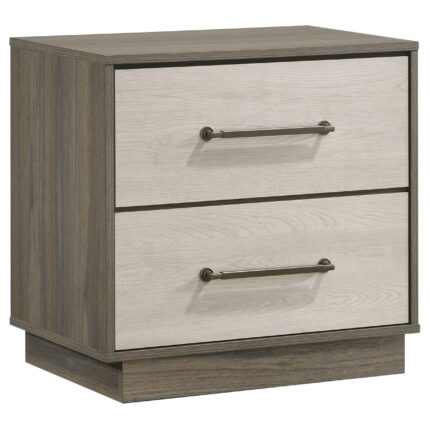 Fenwick 2-drawer Nightstand Bedside Table Grey Oak product image