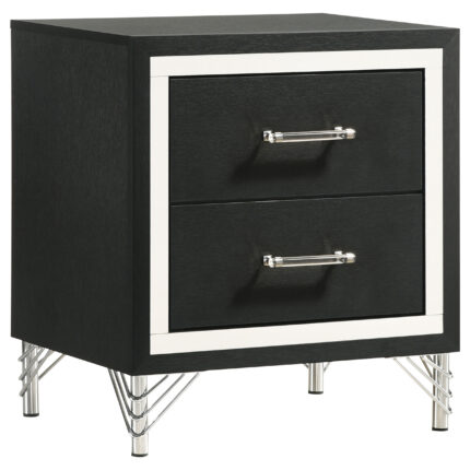 Lucia 2-drawer Nightstand Bedside Table Black product image