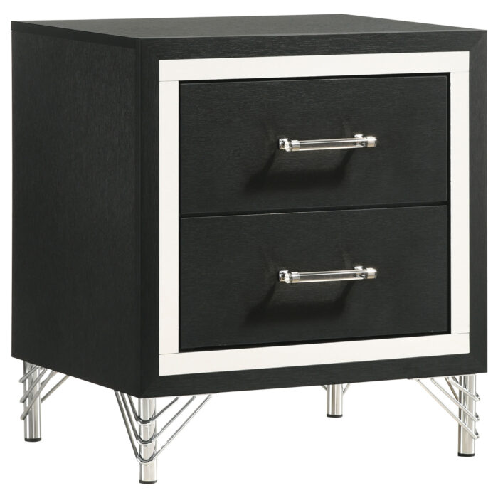 Lucia 2-drawer Nightstand Bedside Table Black product image