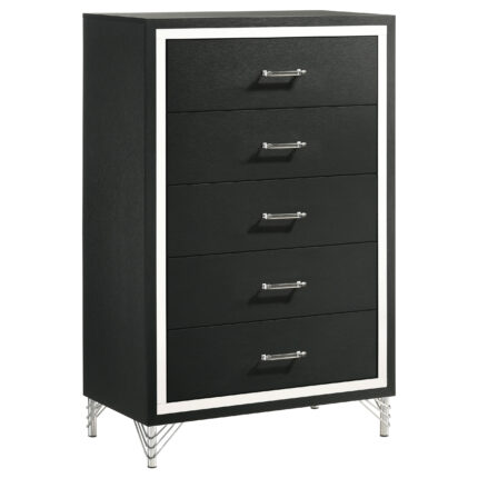 Lucia 5-drawer Bedroom Chest of Drawers Black product image