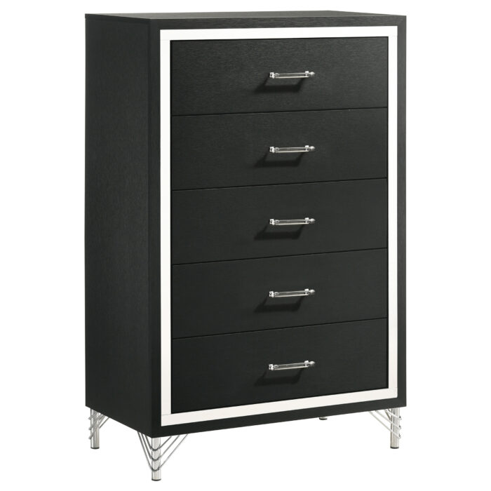 Lucia 5-drawer Bedroom Chest of Drawers Black product image