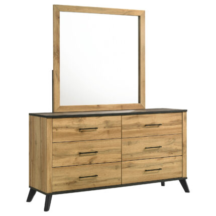 Kaywood 6-drawer Dresser and Mirror Natural Pine product image