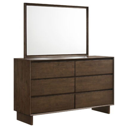 Glenwood 6-drawer Dresser and Mirror Warm Brown product image