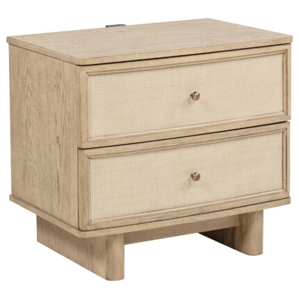 Kailani 2-drawer Nightstand Bedside Table Beige Oak product image