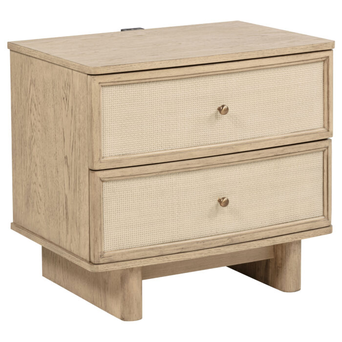 Kailani 2-drawer Nightstand Bedside Table Beige Oak product image