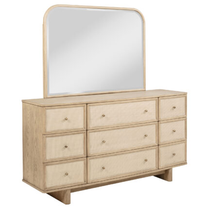 Kailani 9-drawer Dresser and Mirror Beige Oak product image