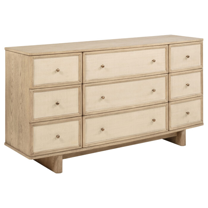 Kailani 9-drawer Dresser Cabinet Beige Oak product image