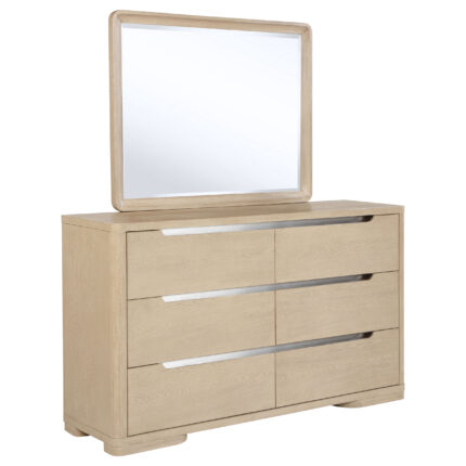 Ladera 6-drawer Bedroom Dresser and Mirror Light Elm product image