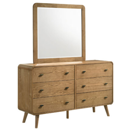 Robyn 6-drawer Bedroom Dresser and Mirror Light Ash product image