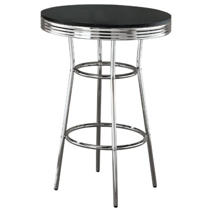 Retro Round 30-inch 1950's Bistro Pub Height Bar Table Black product image