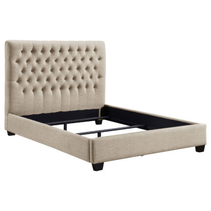 Chloe Upholstered California King Panel Bed Oatmeal product image