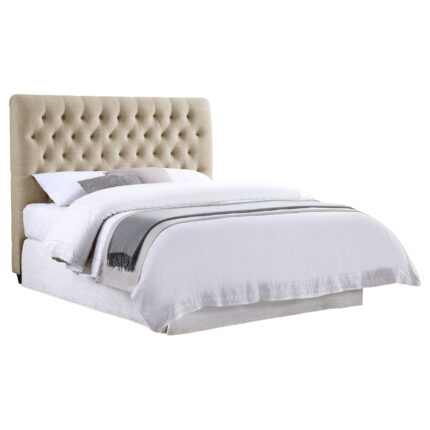 Chloe Upholstered Queen Panel Headboard Oatmeal product image