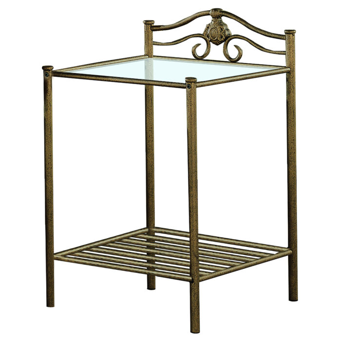 Sydney Metal 2-shelf Nightstand Antique Brushed Gold product image