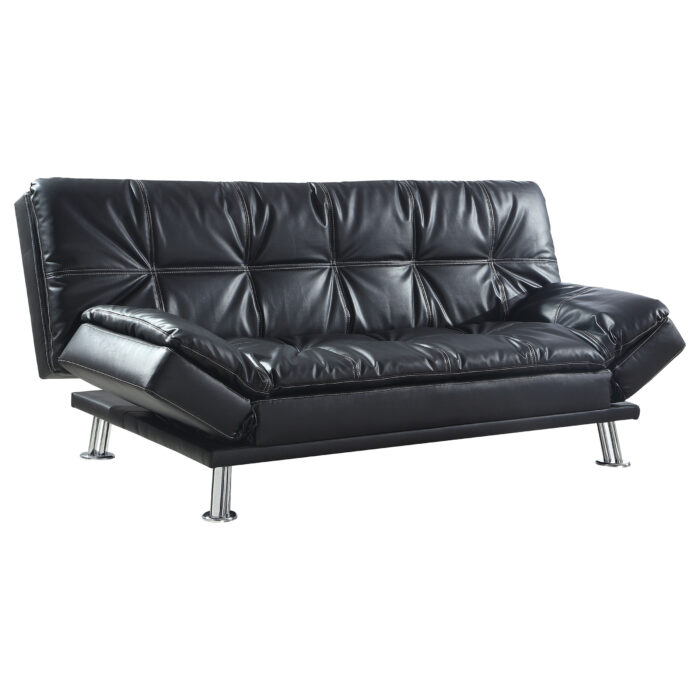 Dilleston Upholstered Tufted Convertible Sofa Bed Black product image