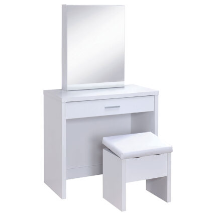 Harvey Vanity Set with Lift-Top Stool White product image