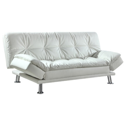 Dilleston Upholstered Tufted Convertible Sofa Bed White product image