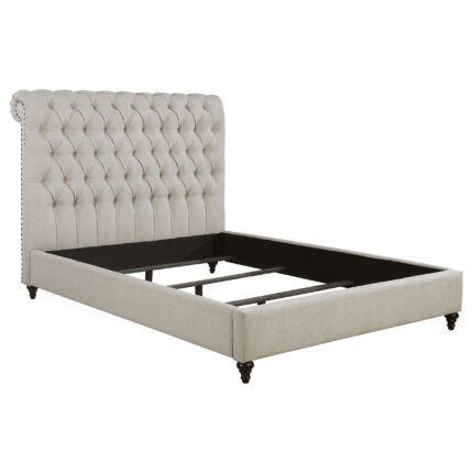 Devon 57-inch Upholstered Eastern King Panel Bed Beige product image